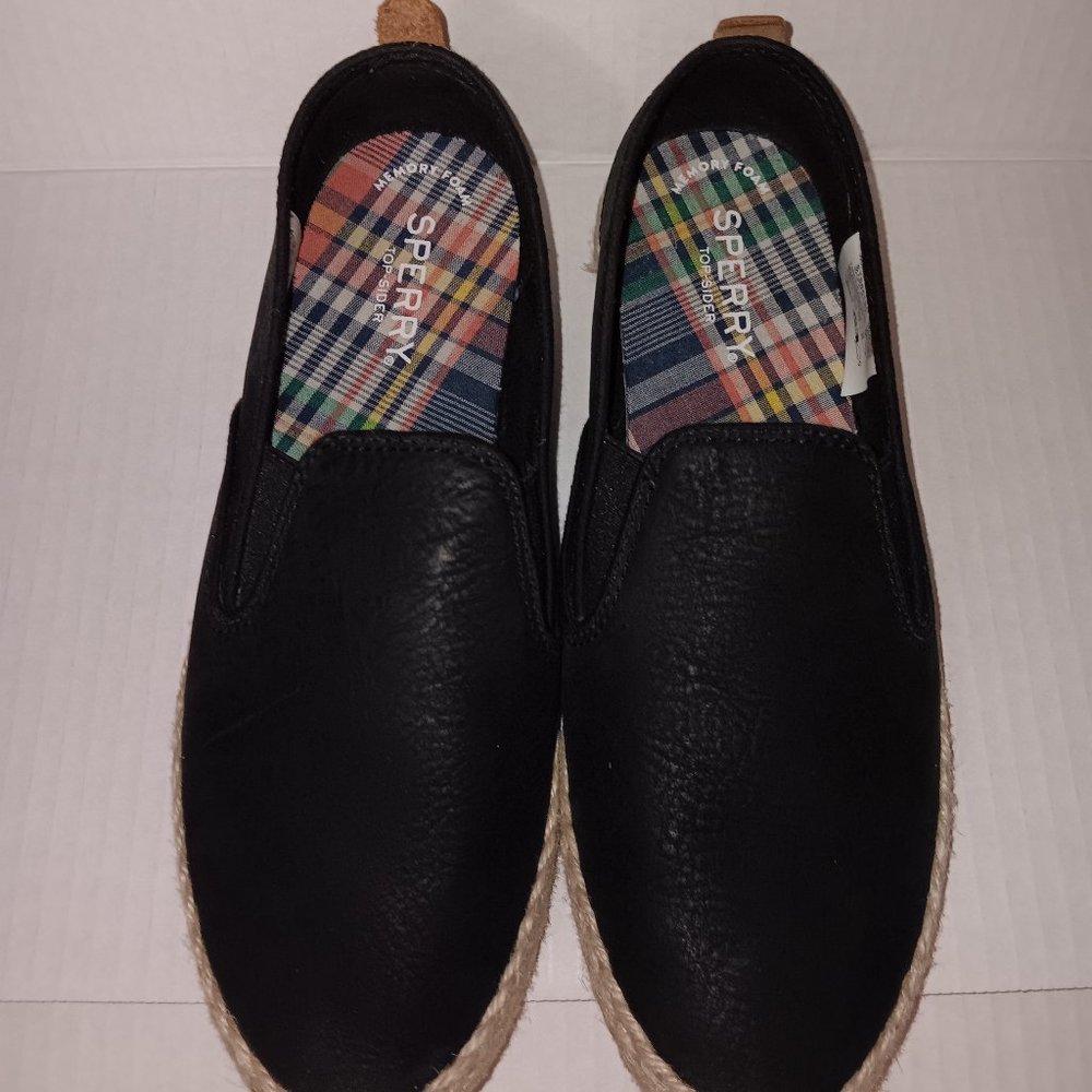 SPERRY TOP SIDER SAILOR TWIN GORE LEATHER JUTE SNEAKERS